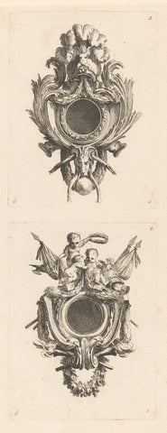 Pendules met helm en putti, Jean Charles Delafosse, 1771 Canvas Print