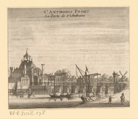 View of the Tweede Sint-Antoniespoort in Amsterdam, Jan Veenhuysen (attributed to), 1665 Canvas Print