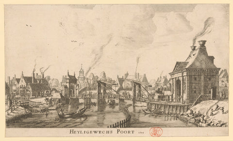 View of the Derde Heiligewegspoort in Amsterdam, Reinier Nooms, c. 1654 - 1701 Canvas Print