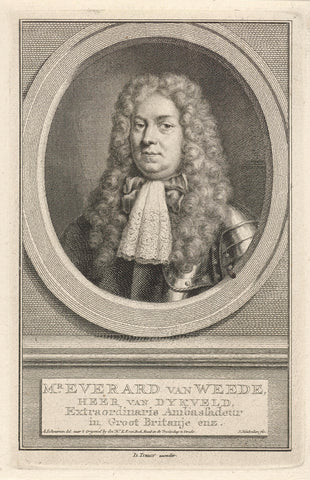 Portrait of Everard van Weede, Jacob Houbraken, 1749 - 1759 Canvas Print