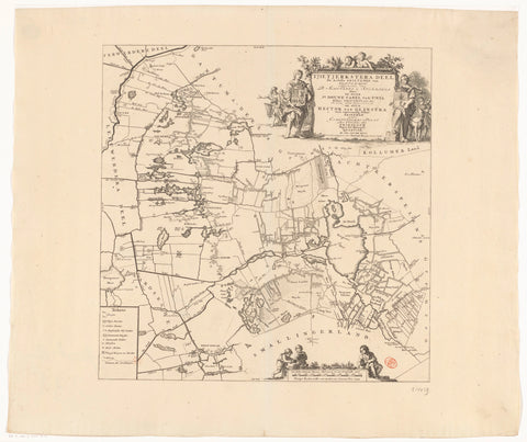 Map of the grietenij Tietjerksteradeel, Jan Luyken (attributed to), 1718 Canvas Print