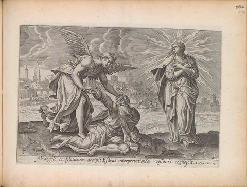 Second vision of Ezra: Ezra comforted by the angel, Maerten de Vos, 1643 Canvas Print