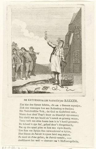 Cartoon on the Orangist bread baker Schreuder on Kattenburg in Amsterdam, 1787, C. Pijper, 1787 Canvas Print