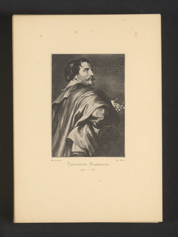 Reproduction of an engraving of a portrait of Theodoor Rombouts by Paulus Pontius, Joseph Maes, c. 1872 - in or before 1877 Canvas Print