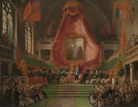 The Solemn Inauguration of University of Ghent by the Prince of Orange in the Throne Room of the Town Hall on 9 October 1817, Mattheus Ignatius van Bree, 1817 - 1830 Canvas Print