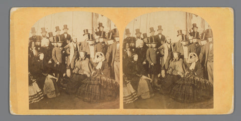 Group portrait on the deck of a ship, London 1 May 1860, anonymous, 1860 Canvas Print