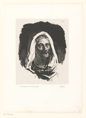 Laughing old woman, Nicolas Toussaint Charlet, 1828 Canvas Print