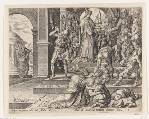 Queen Atalja has the king's children killed, Harmen Jansz Muller, 1585 Canvas Print