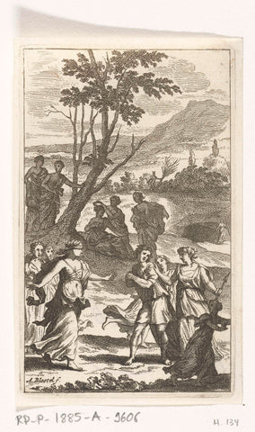 Shepherdesses Playing a Game, Abraham Bloteling, c. 1677 Canvas Print