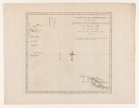 Map of South Georgia and the South Sandwich Islands, anonymous, 1800 Canvas Print