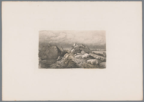 Crumbling ice at Heerewaarden, 1855, Pierre Louis Dubourcq, 1855 Canvas Print