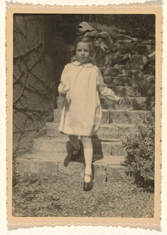 Isabel Wachenheimer outside by a stone staircase, in Stuttgart, April-May 1935, anonymous, 1935 Canvas Print