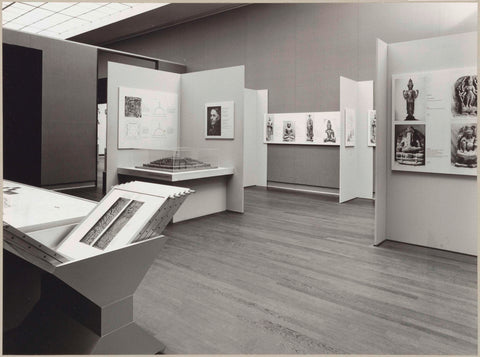 Room with a model of the Borubudur, information panels for the public and a photo, c. 1977 Canvas Print