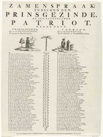 Dialogue between a pro-prince and a patriot, 1787, anonymous, 1787 Canvas Print