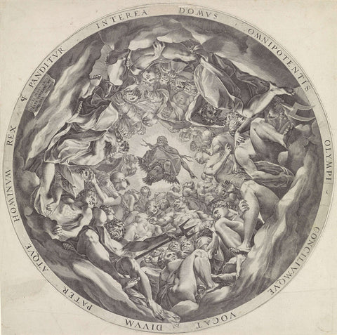 Gathering of Gods on Olympus, Cornelis Cort, c. 1565 - c. 1575 Canvas Print