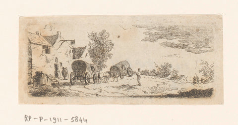 Two wagons for an inn, Sauveur Legros, 1764 - 1834 Canvas Print