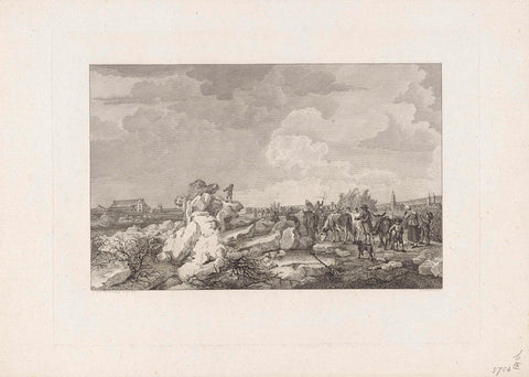 Opeenstapeling van het ijs tussen Arnhem en Westervoort, 1809, Reinier Vinkeles (I), 1809 Canvas Print