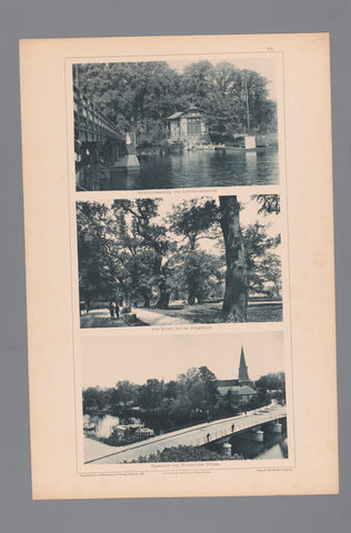 Three Views of Hamburg, Depicted a Pier on the Edge of the City, Oak Trees on the Krug Koppel and the Winterhuder Brücke, Wilhelm Dreesen, 1894 Canvas Print