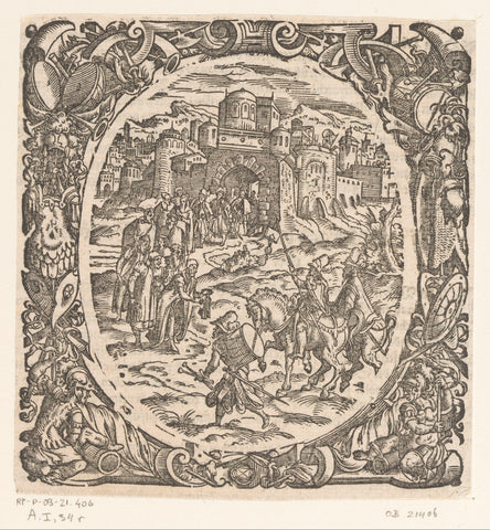 Overgave van een stad, Jost Amman, 1573 Canvas Print