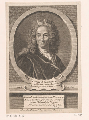 Portret van Evaristo Gherardi, Etienne Desrochers, c. 1726 Canvas Print