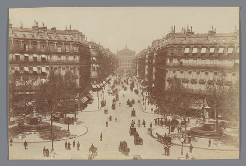 Avenue de l'Opéra te Parijs, Léon & Lévy, c. 1870 - c. 1890 Canvas Print