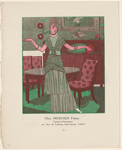 Gazette du Bon Ton, 1914 - No. 6, p. XII: Advertentie Chez Mercier Frères, Tapissiers-Décorateurs, Paris, E. Ayres, 1914 Canvas Print