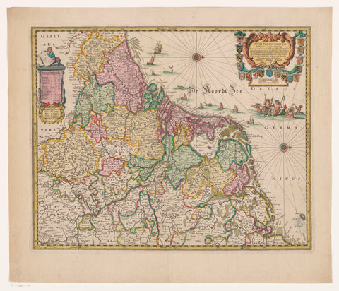 Map of the Seventeen Provinces, anonymous, 1659 Canvas Print