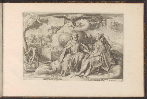 Jupiter and Juno Argue as to Which of the Sexes Has a Greater Lust for Love, Hendrick Goltzius (workshop of), 1728 Canvas Print