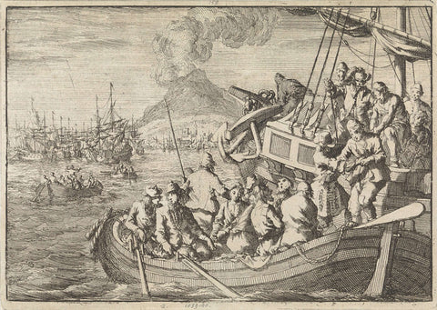 Reformed Hungarian pastors are delivered near Naples by Michiel de Ruyter, 1676, Jan Luyken, 1698 Canvas Print