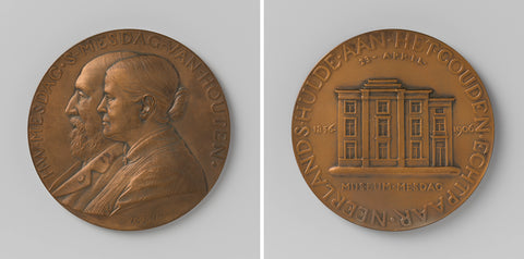 Fiftieth wedding anniversary of Hendrik Willem Mesdag and Sientje Mesdag-van Houten, medal offered by the State of the Netherlands, Frederik Yeltsema, 1906 Canvas Print