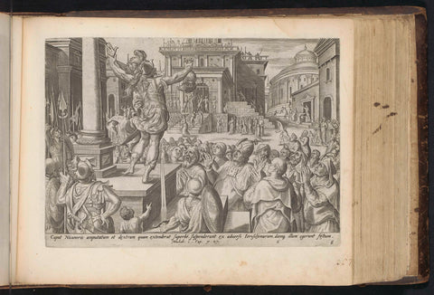 Head and hand of Nikanor shown to the people, Johannes Wierix, 1646 Canvas Print