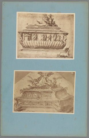 Two photo reproductions of ornament drawings, anonymous, c. 1875 - c. 1900 Canvas Print