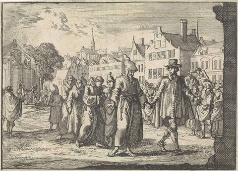 Te Kleef worden Capucijner monniken hun klooster uitgeleid, 1663, Caspar Luyken, 1698 Canvas Print