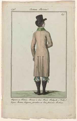 Journal des Dames et des Modes, Costume Parisien, 8 January 1798, (1) of (17.): Chapeau en Bateau..., anonymous, 1798 Canvas Print