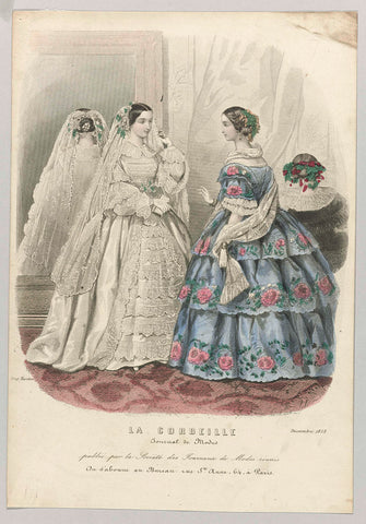 La Corbeille, December 1855: Journal de Modes (...), Florensa de Closménil, 1855 Canvas Print