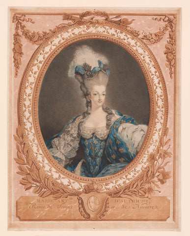 Marie Antoinette: The Queen of Fashion: Portrait of Marie Antoinette, Jean François Janinet, 1777 Canvas Print