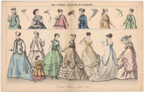 The Ladies Gazette of Fashion, The newest Fashions for August 1867, anonymous, 1867 Canvas Print