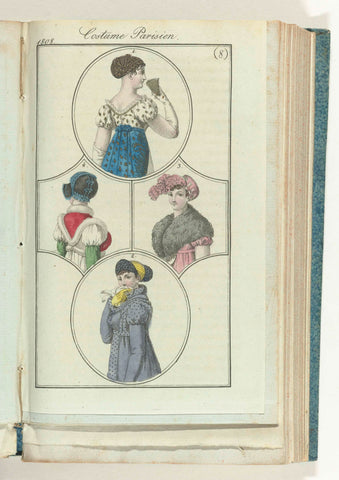 Journal des Dames et des Modes, editie Frankfurt 22 Février 1808, Costume Parisien (8), anonymous, 1808 Canvas Print