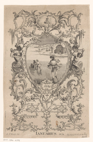 January, anonymous, 1705 - 1766 Canvas Print