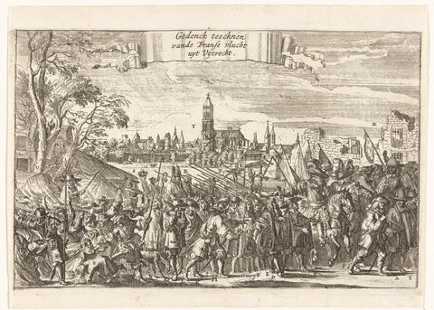 Exodus of the French army from Utrecht, 1673, Romeyn de Hooghe (circle of), 1673 Canvas Print