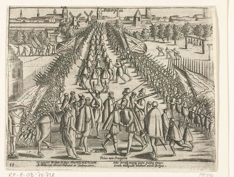 Entry of Archduke Matthias in Antwerp, 1577, anonymous, 1613 - 1615 Canvas Print