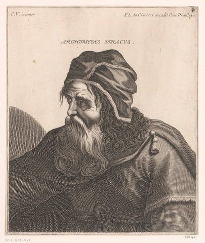 Portrait of Archimedes, Jerôme David (attributed to), 1615 - 1647 Canvas Print