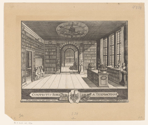 Bibliotheek van Zacharias Conrad von Uffenbach, Johann Friedrich von Uffenbach, 1729 Canvas Print