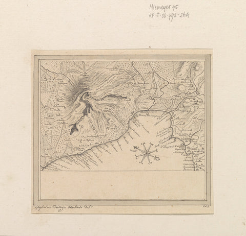 Topographical map of part of coast in Gulf of Naples, Willem Fortuyn, 1768 Canvas Print