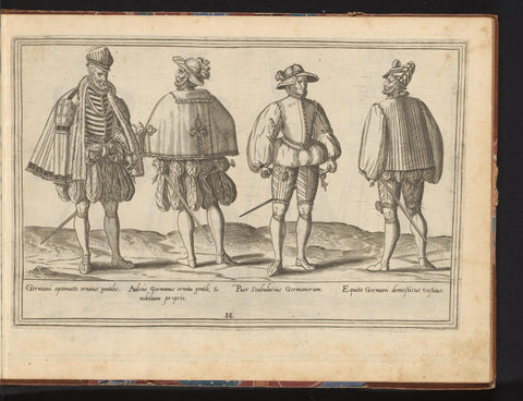 Four men, dressed according to fashion in Germany, ca. 1580, Abraham de Bruyn, 1581 Canvas Print