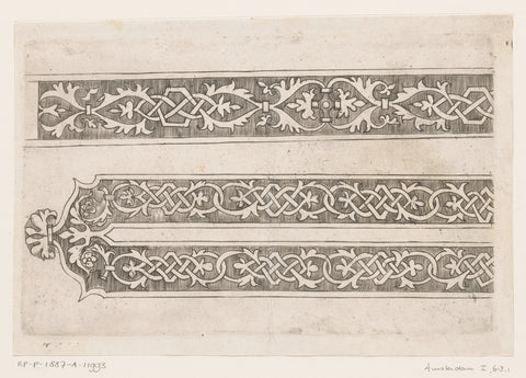 Two ornament borders, Monogrammist F (Italy) (attributed to), 1500 - 1599 Canvas Print