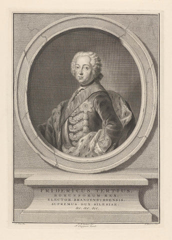 Portrait of Frederick II the Great, King of Prussia, Jacob Houbraken, 1718 - 1766 Canvas Print