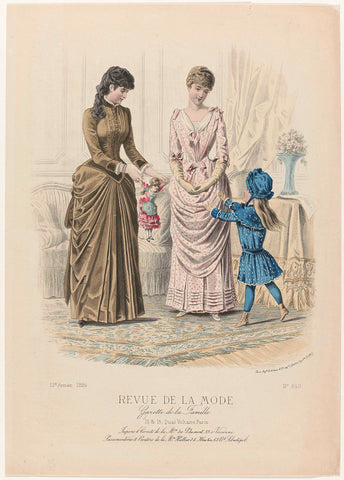 Revue de la Mode, Gazette de la Famille, Sunday, April 6, 1884, 13th year, No. 640: Jupons & Corsets (...), anonymous, 1884 Canvas Print