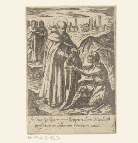 Saint Philip heals a leproos, Antonio Tempesta, 1591 Canvas Print