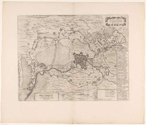 Map of the Siege of Breda, 1624, anonymous, 1652 Canvas Print